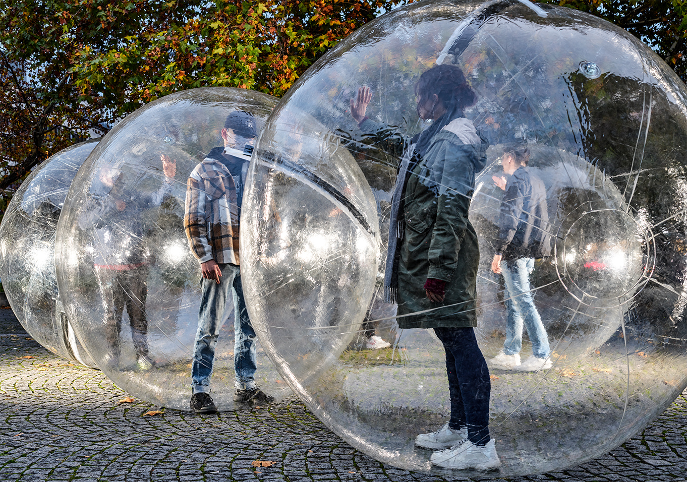 Social Distance Stacks outdoor young people