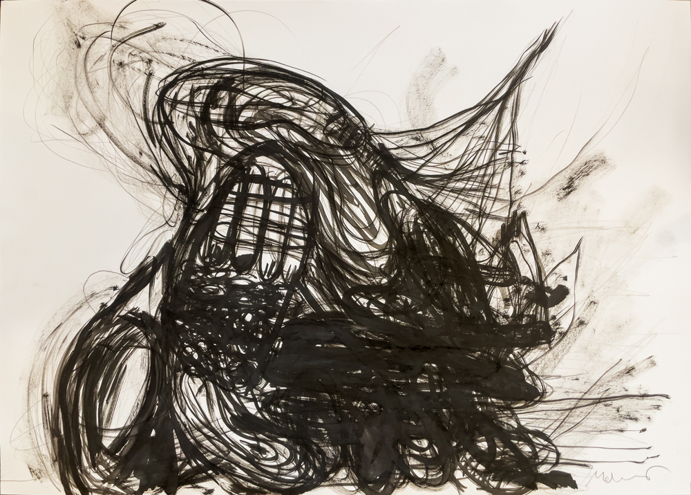 Florian Mehnert, Reflection about Roots, 2026, Tusche und Graphit auf Papier