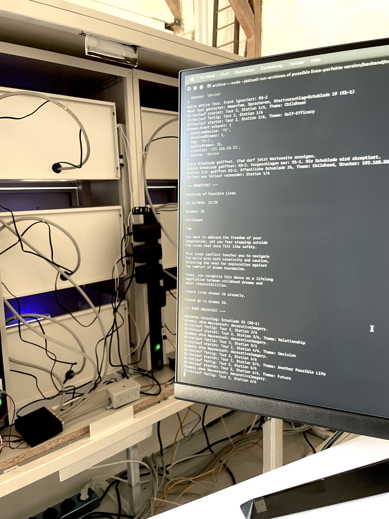 Live output of the AI system in front of the installation's technical reverse