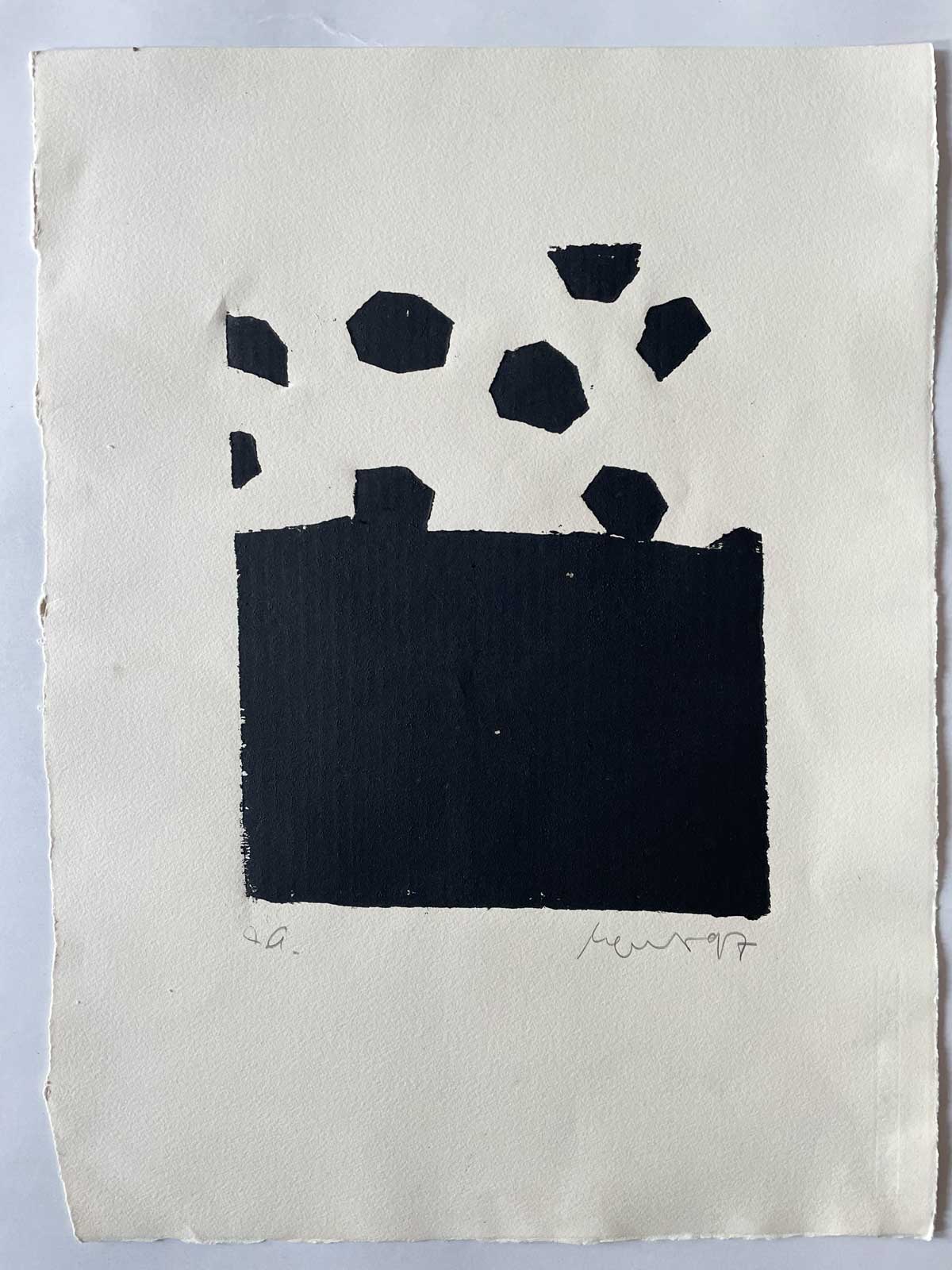 Florian Mehnert, Aus einer Form, Holzschnitt, 1997
