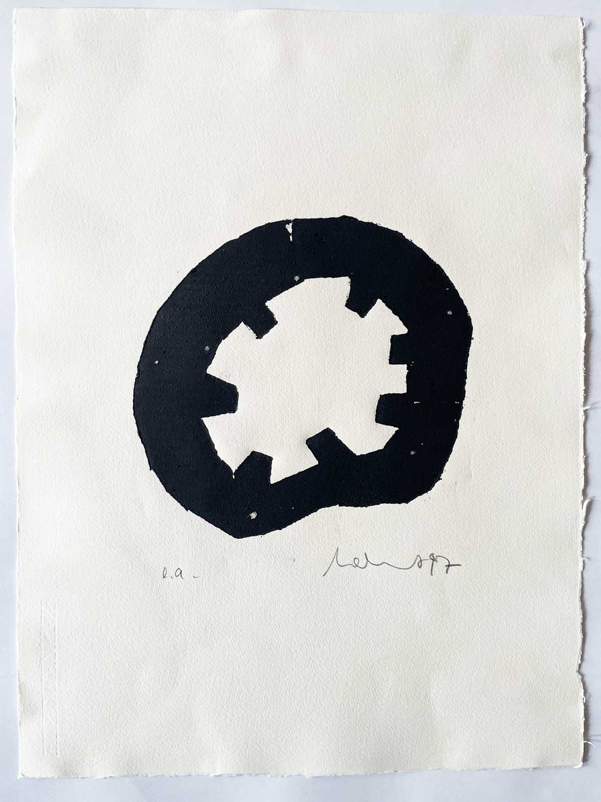 Florian Mehnert, Aus einer Form, Holzschnitt, 1997