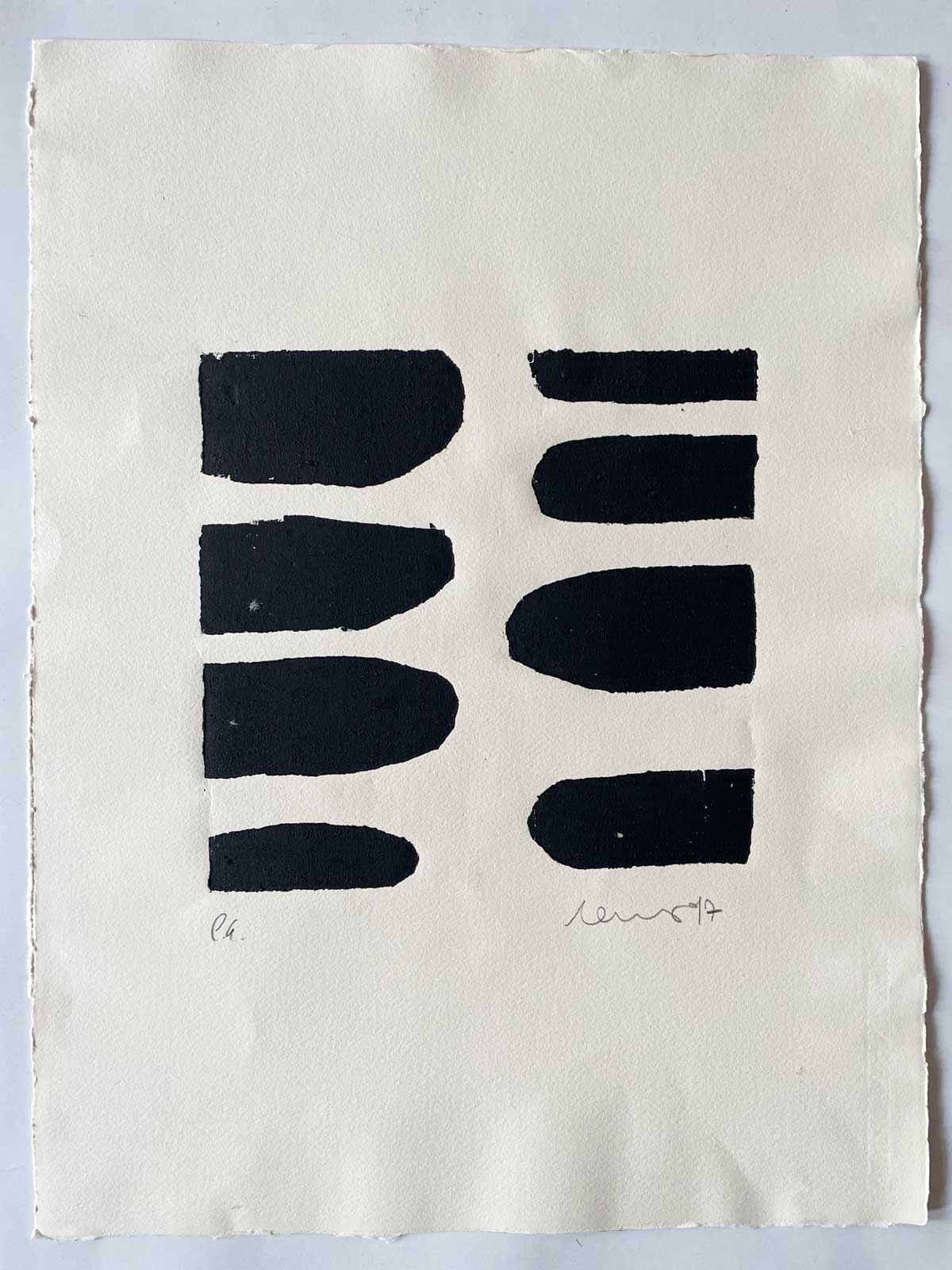 Florian Mehnert, Aus einer Form, Holzschnitt, 1997