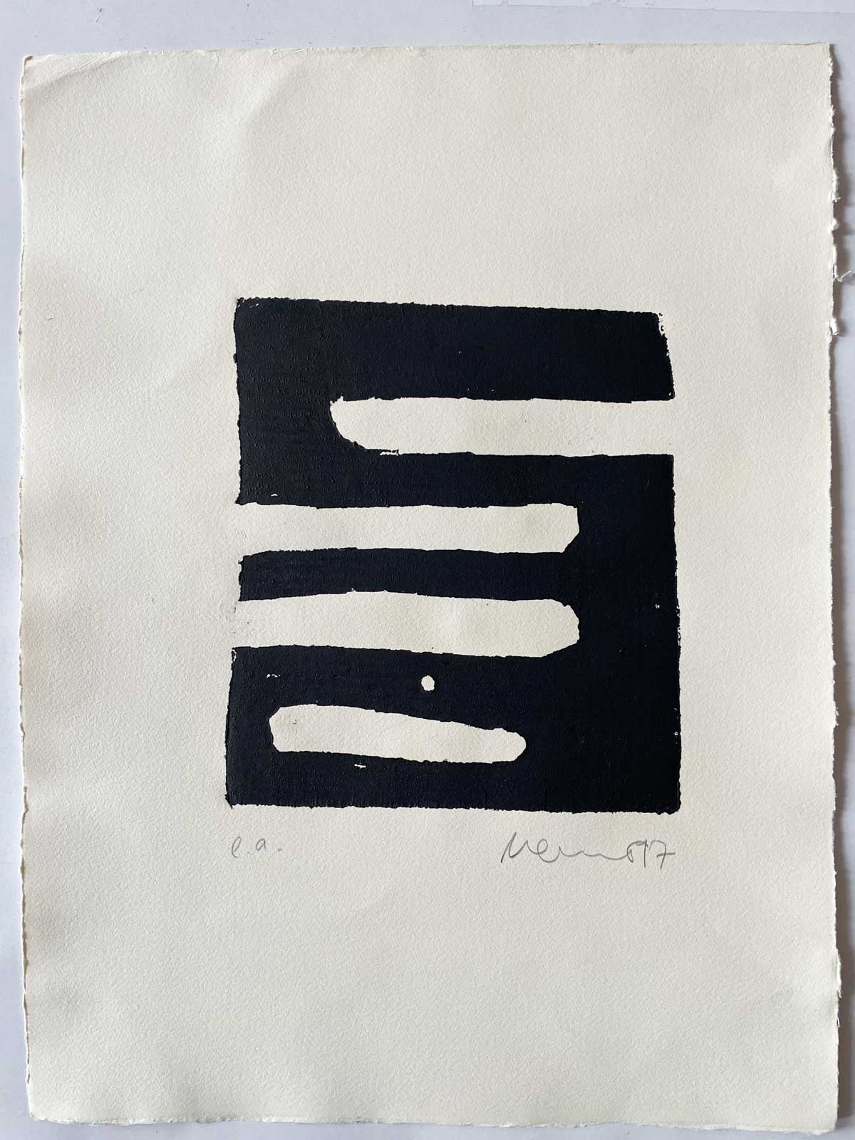 Florian Mehnert, Aus einer Form, Holzschnitt, 1997