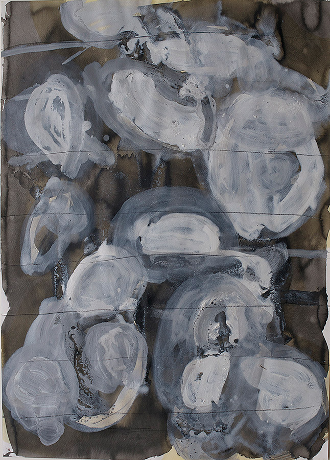 Florian Mehnert, Blätterschatten Moving, Mischtechnik auf Papier