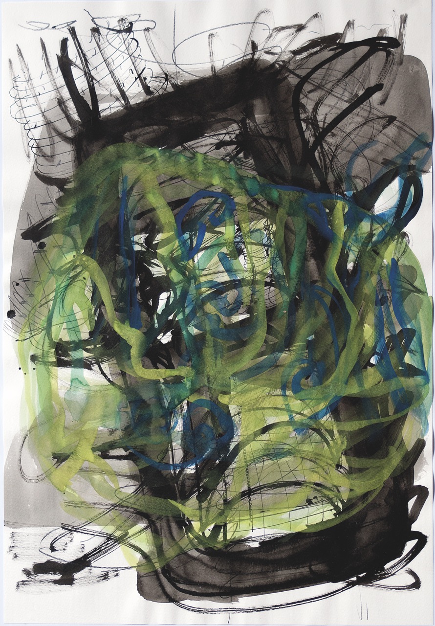 Florian Mehnert, Gouache Papierarbeit