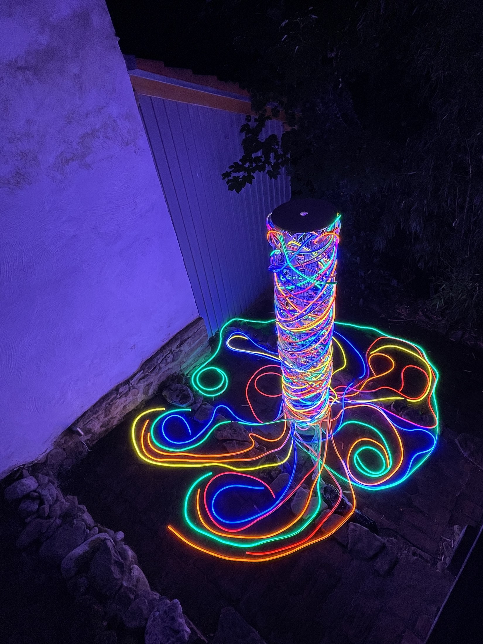 Unfolding Light, 2026 — view from above of the drawing on the ground