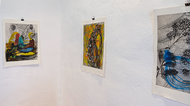 Übermalte Radierungen, Ausstellungsansicht