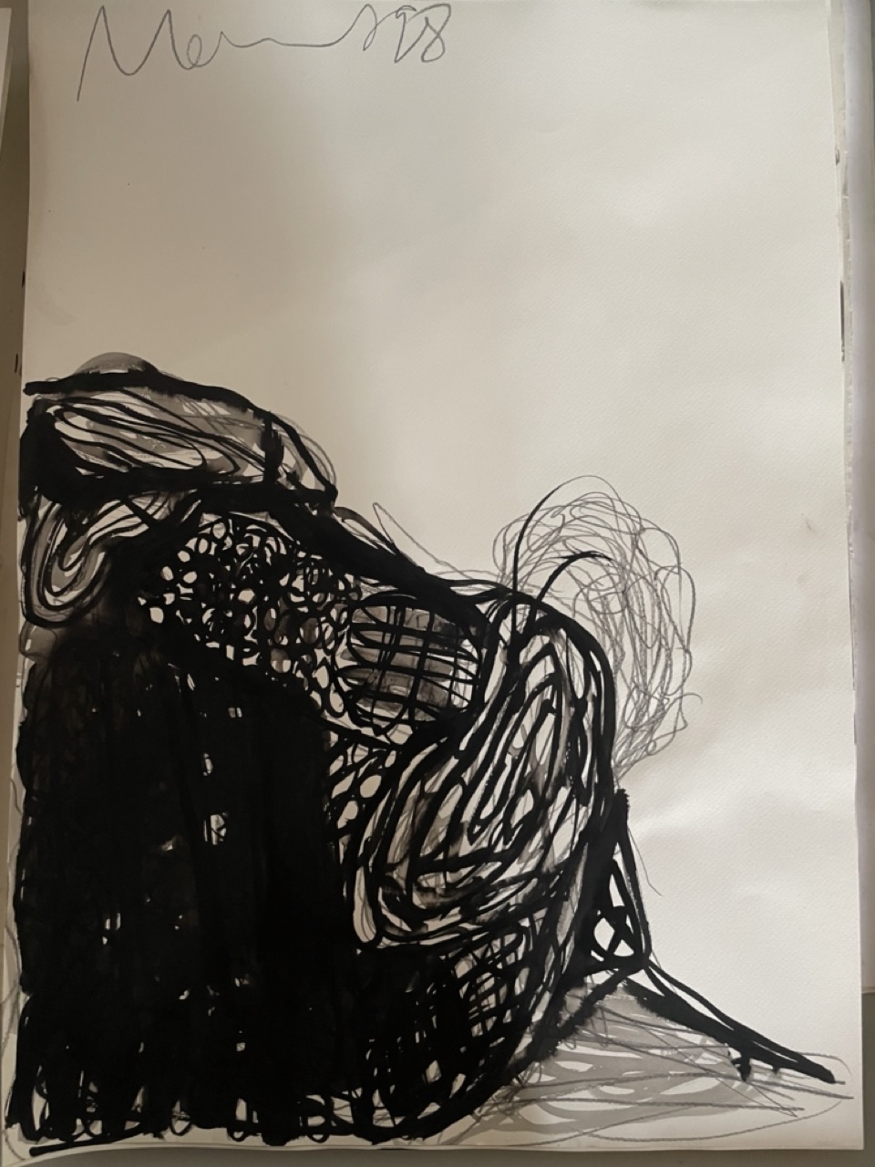 Florian Mehnert, Untitled, 1998, Tusche und Graphit auf Papier