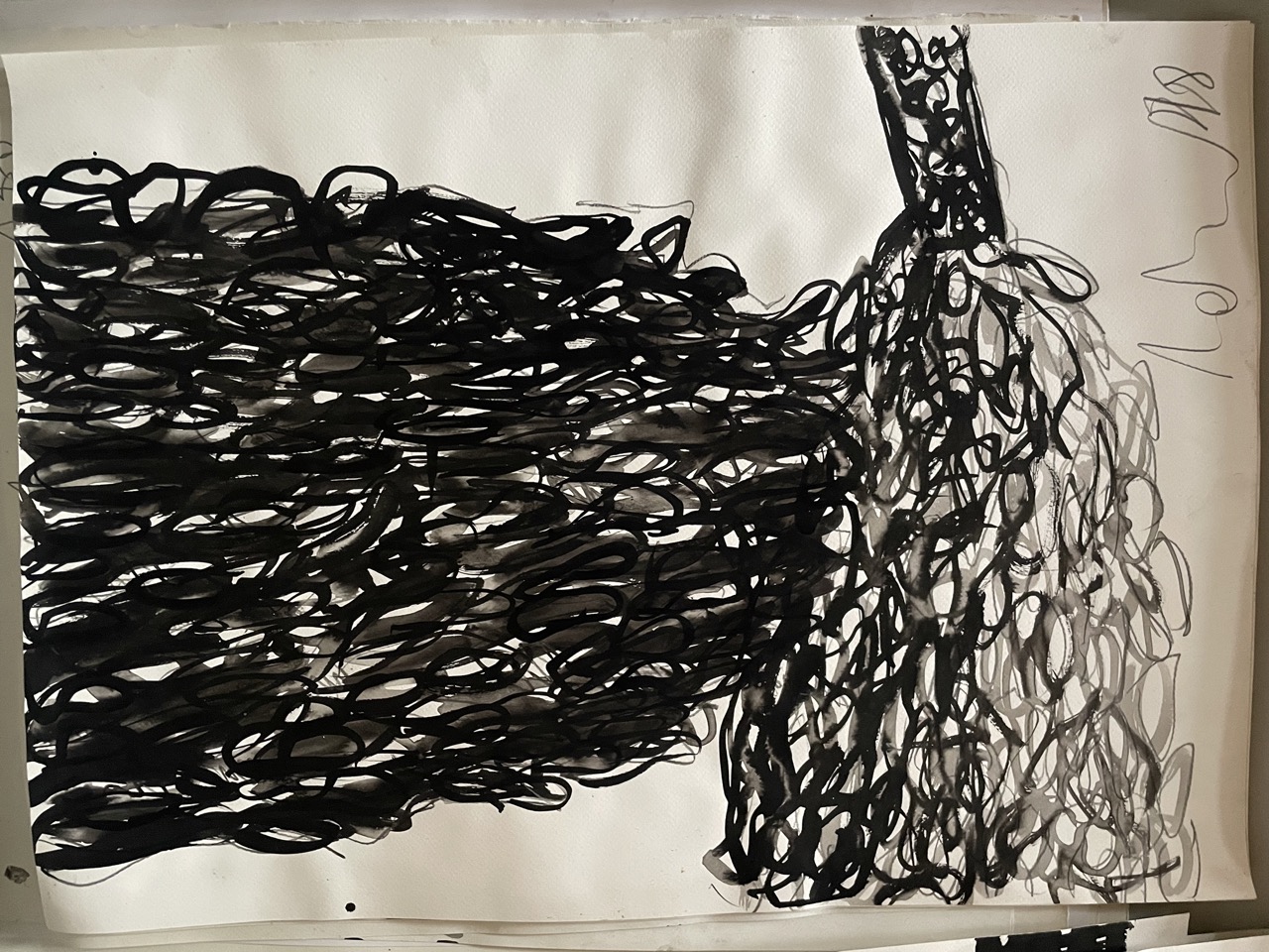 Florian Mehnert, Untitled, 1998, Tusche und Graphit auf Papier