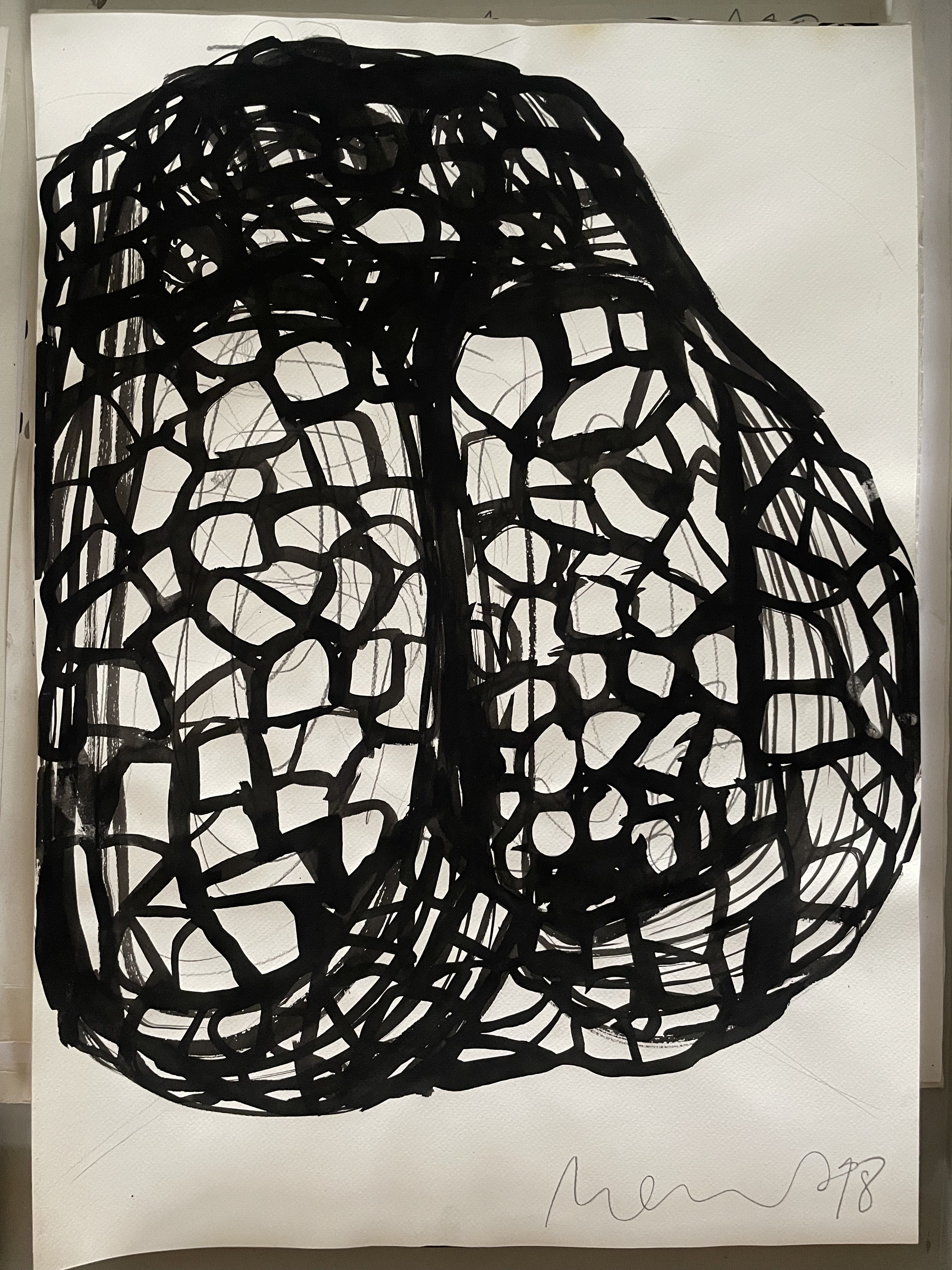 Florian Mehnert, Untitled, 1998, Tusche und Graphit auf Papier