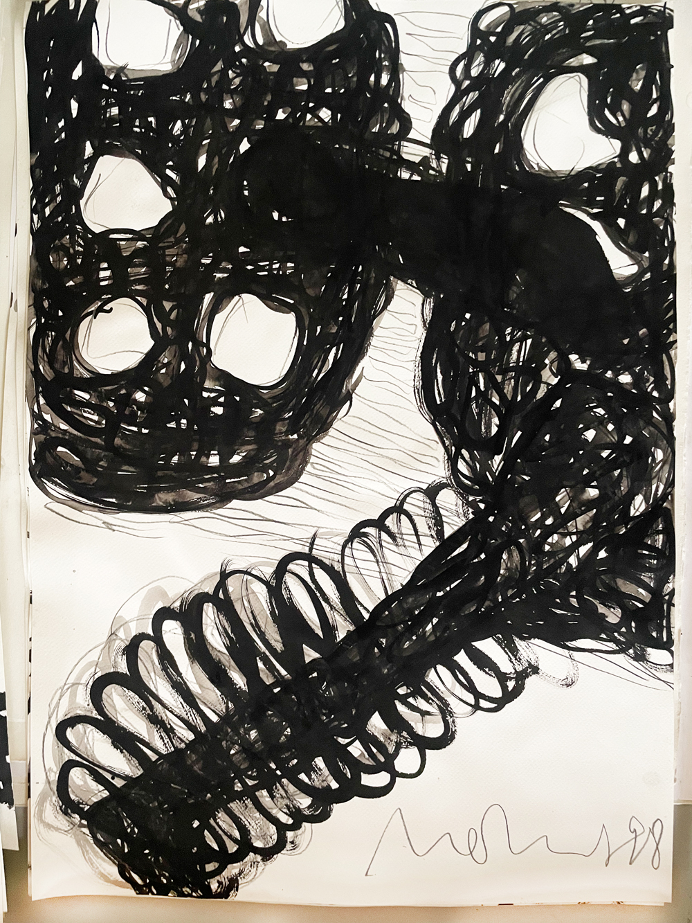Florian Mehnert, Untitled, 1998, Tusche und Graphit auf Papier
