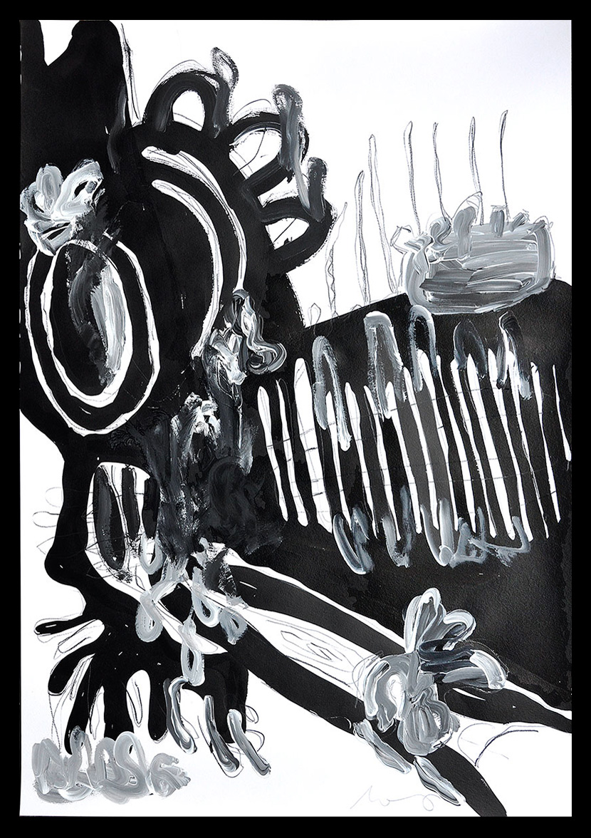 Florian Mehnert, Untitled, 2019, Graphit, Tusche und Acryl auf Papier